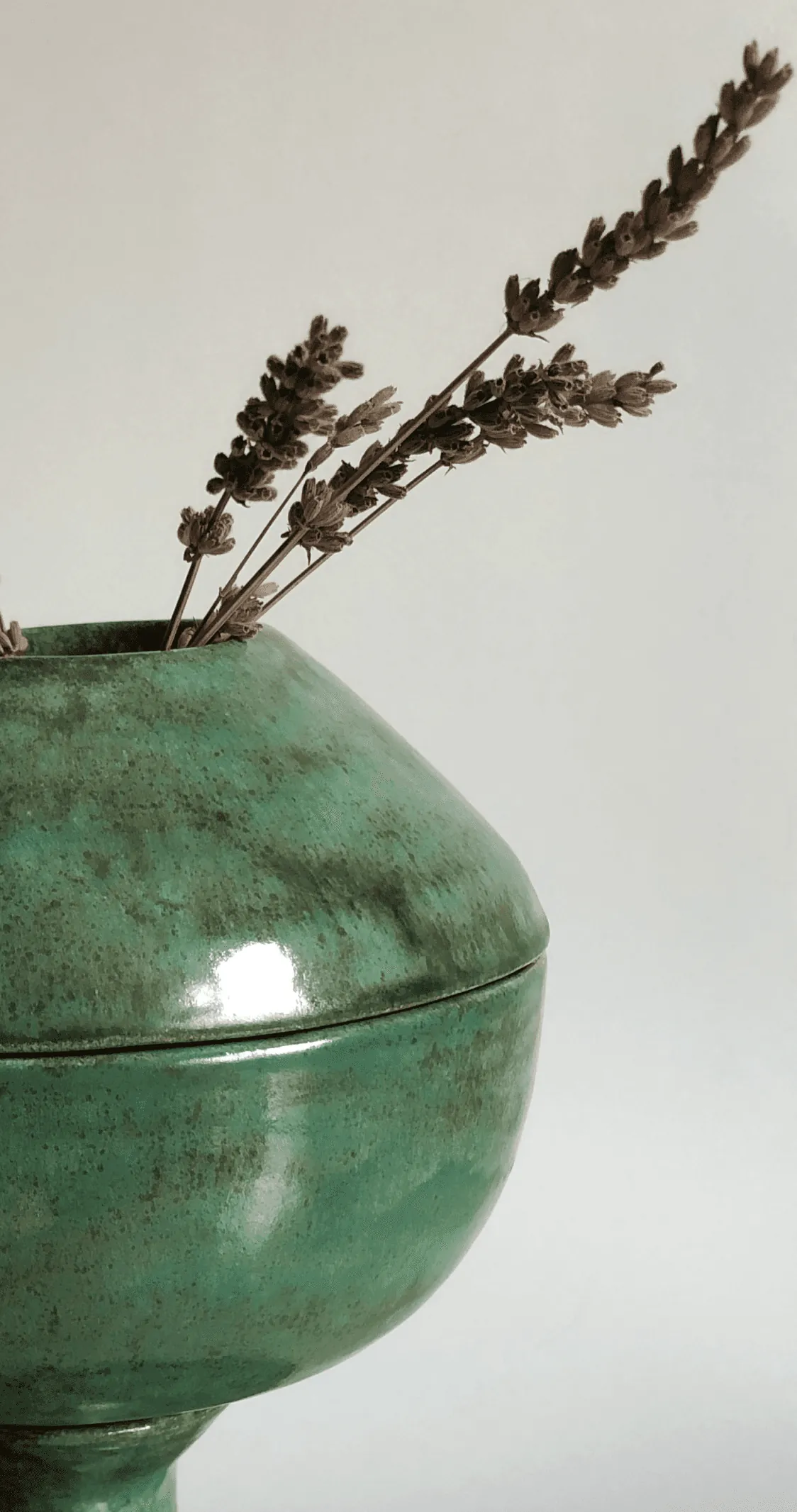 As a vase with dried lavender