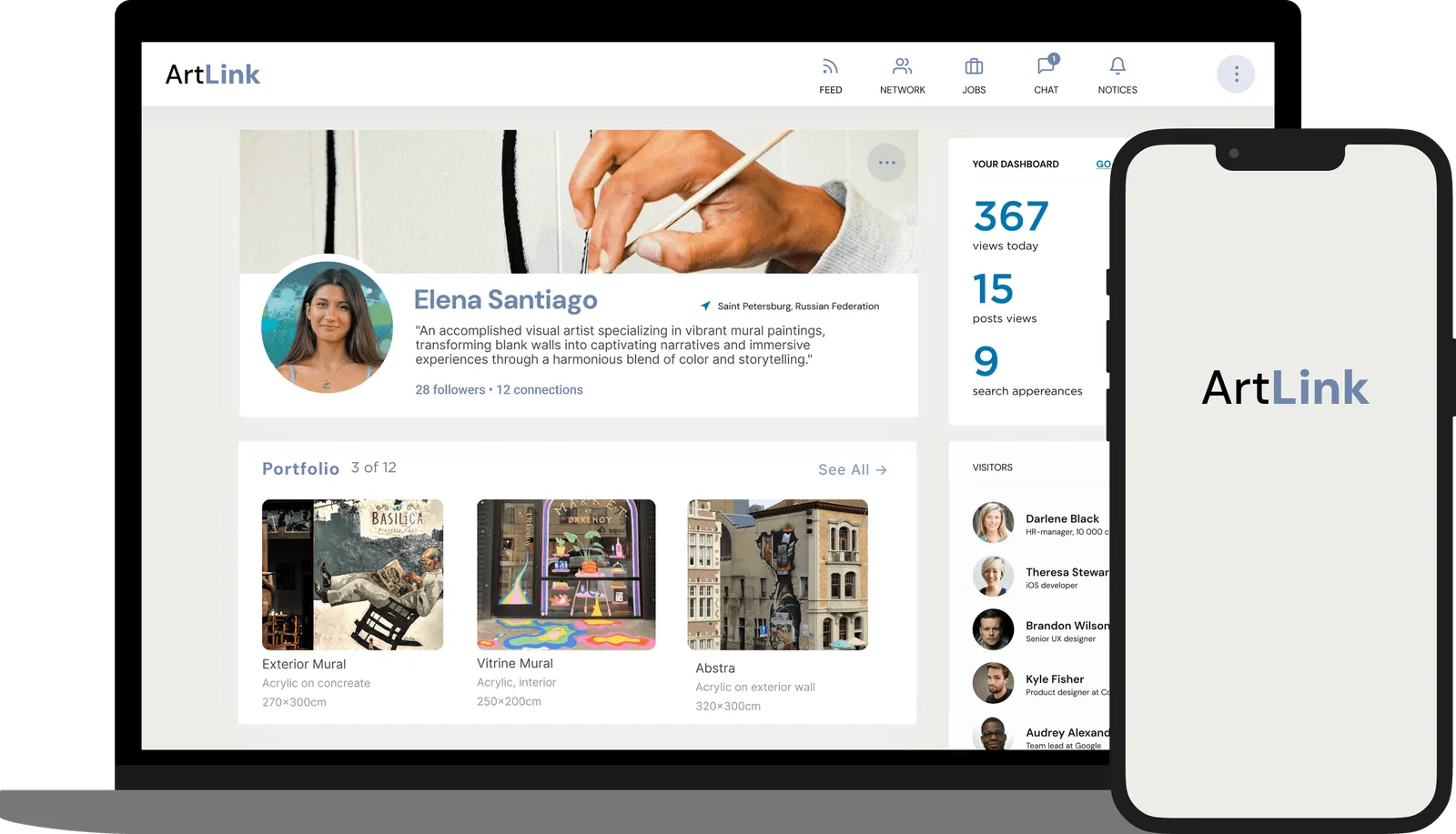 ArtLink platform on a laptop and phone